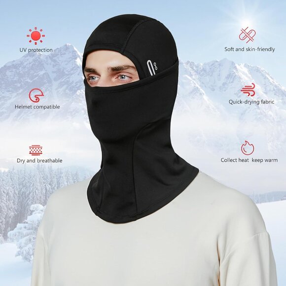 Winter Balaclava Ski Mask for Men and Women Thermal Fleece Face Cover Windproof - Picture 7 of 9